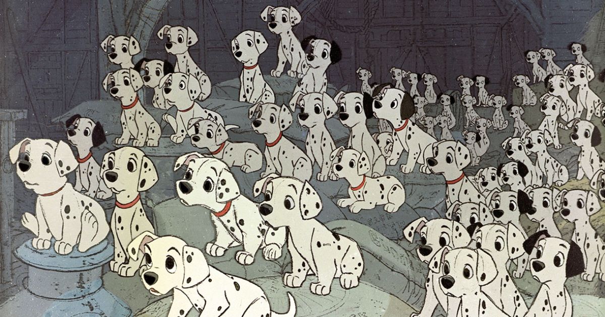 A scene from One Hundred and One Dalmatians.
