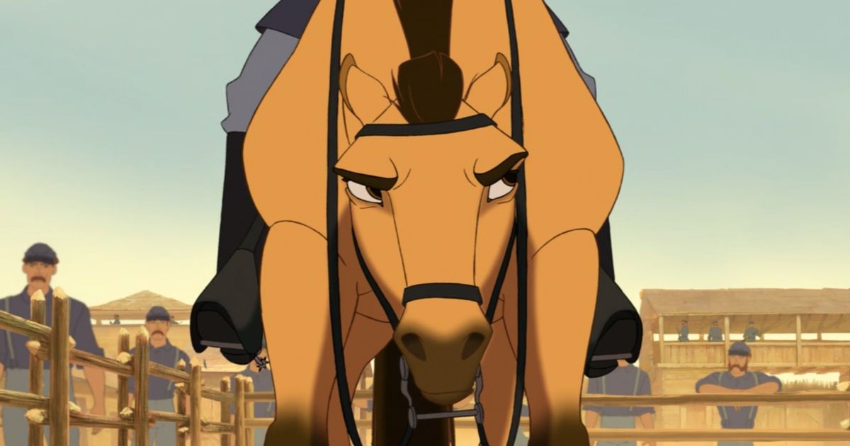 A scene from Spirit: Stallion of the Cimarron.