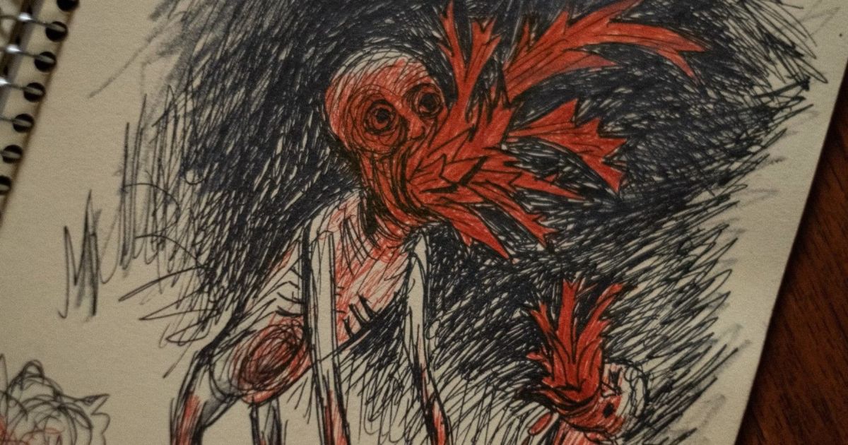 Antlers folklore horror movie 2020 creepy drawing