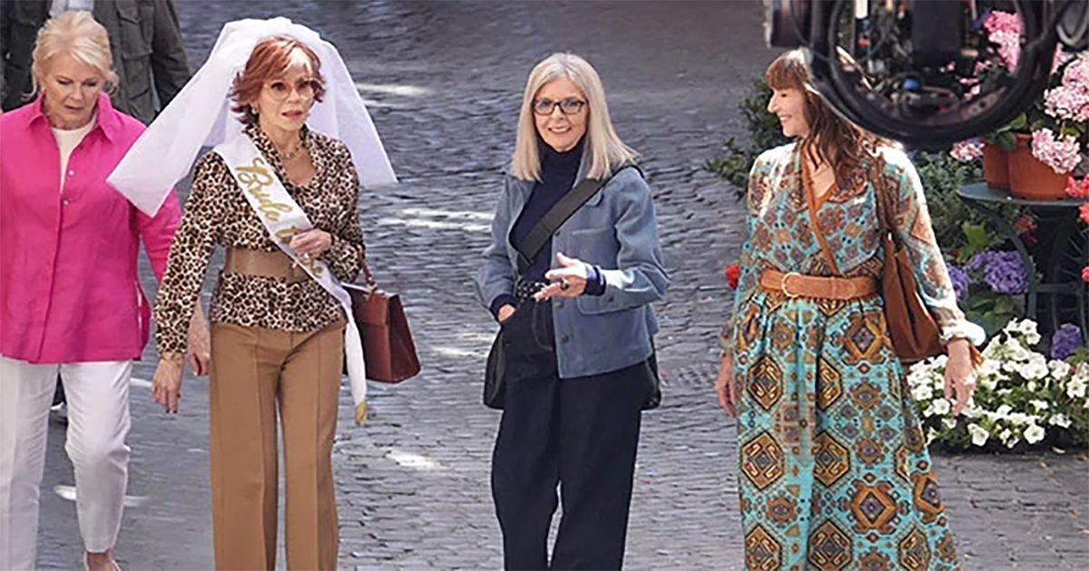 Candice Bergen, Jane Fonda, Diane Keaton, and Mary Steenburgen on the set of "Book Club 2"