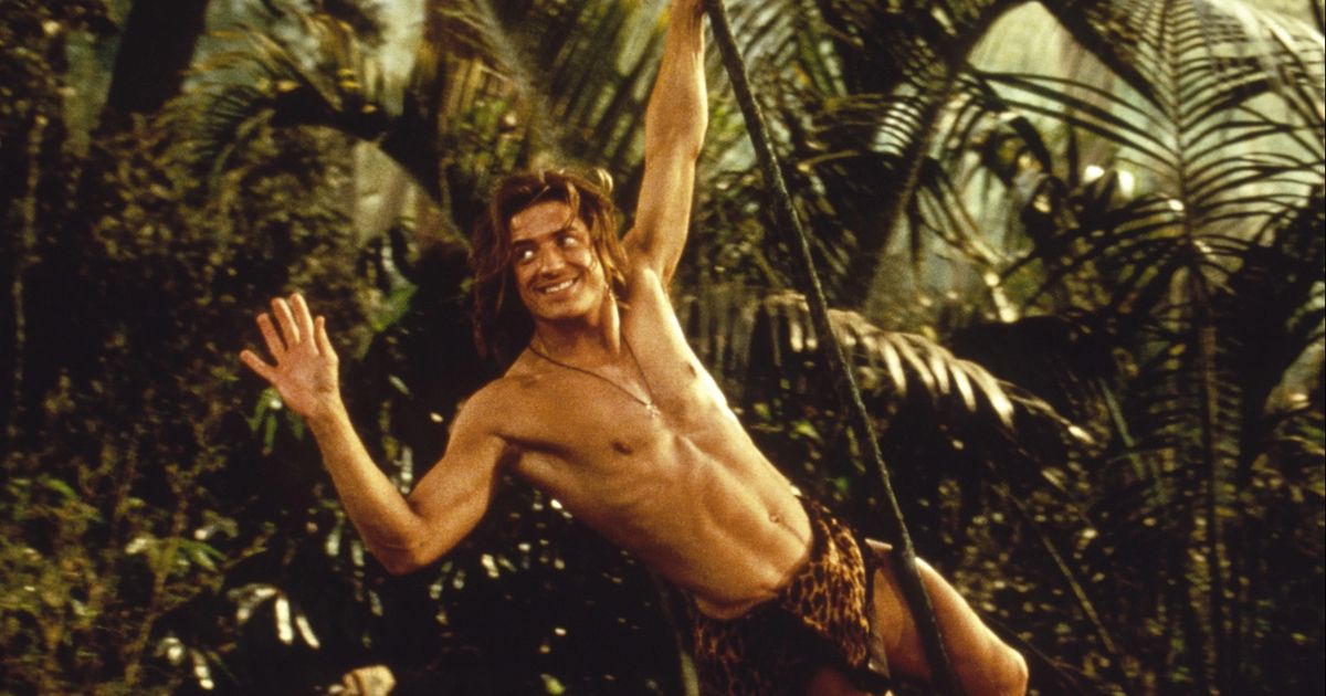 Brendan Fraser swinging in George of the Jungle