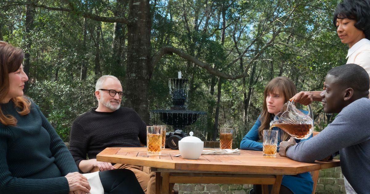 Get Out movie scene with the in-laws from Jordan Peele
