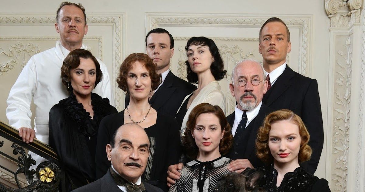 cast photo for an episode of Agatha Christie's Poirot