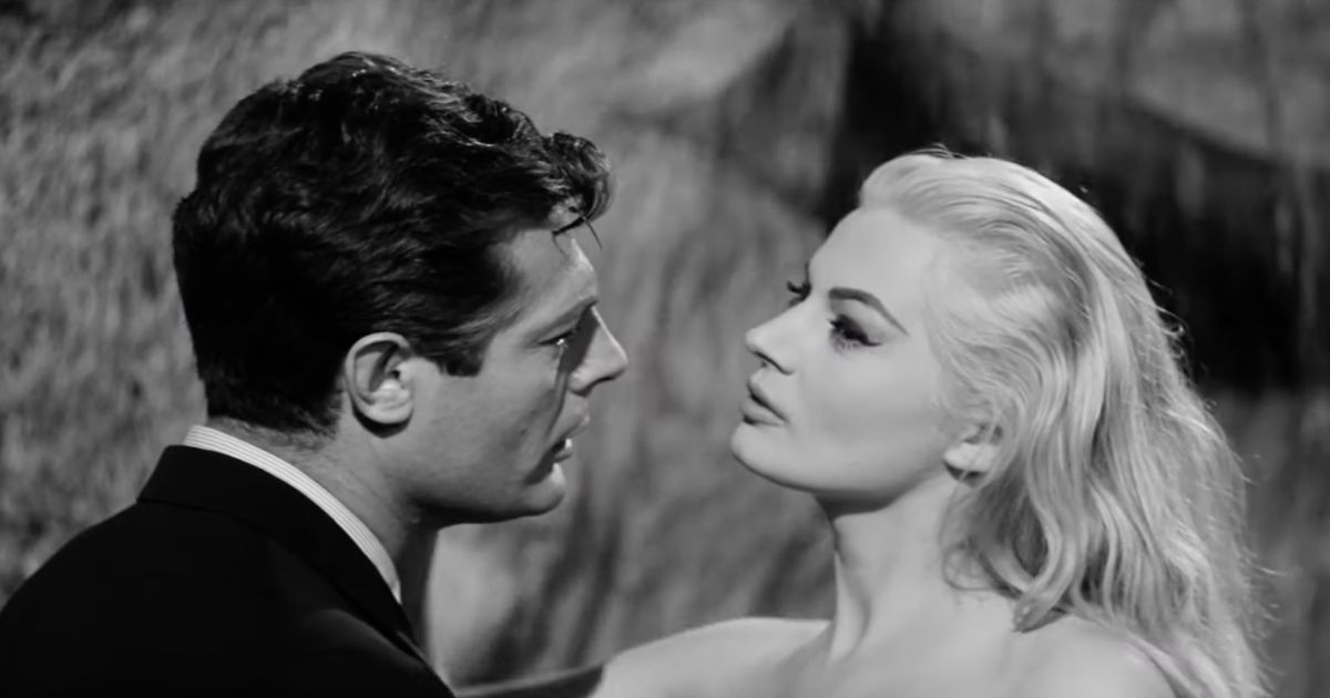 Marcello Mastroianni e Anita Ekberg em La Dolce Vita