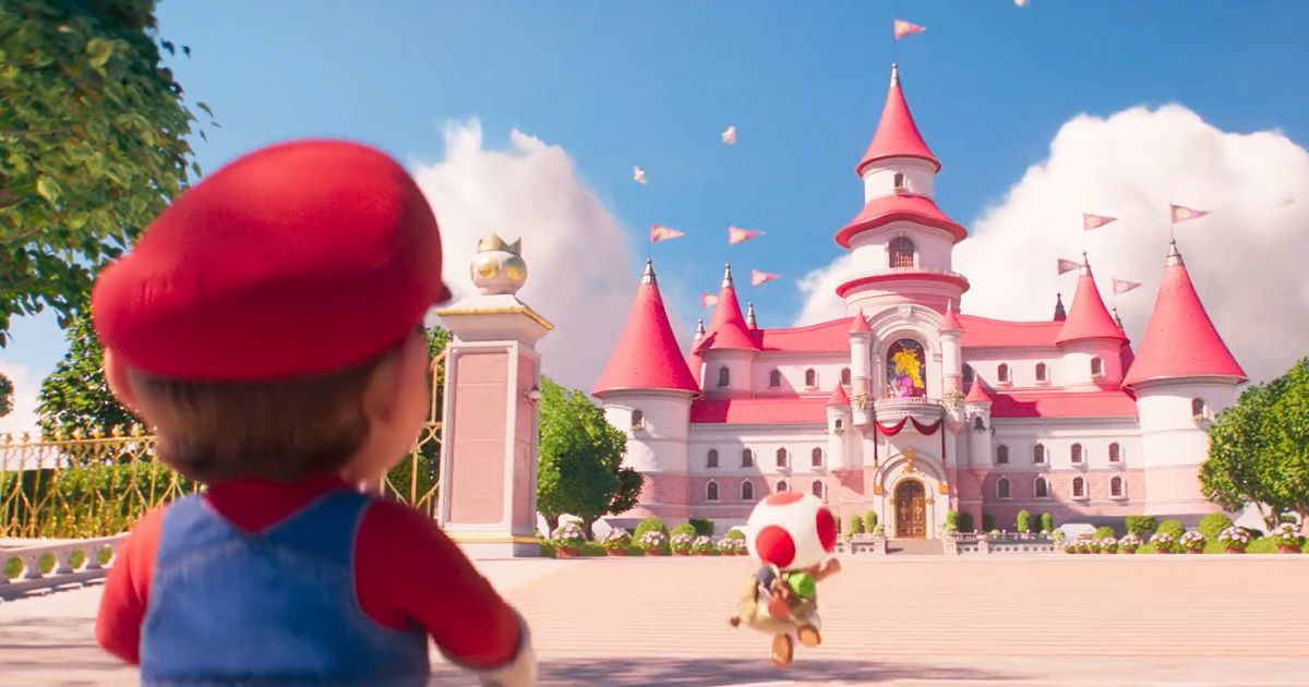 Super Mario Bros movie at Princess Peach's castle