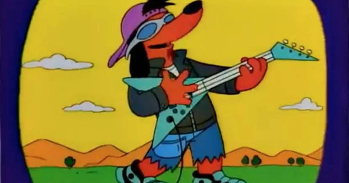 Simpsons Poochie com guitarra
