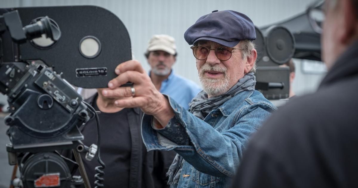 Steven Spielberg on the set of the movie The Post