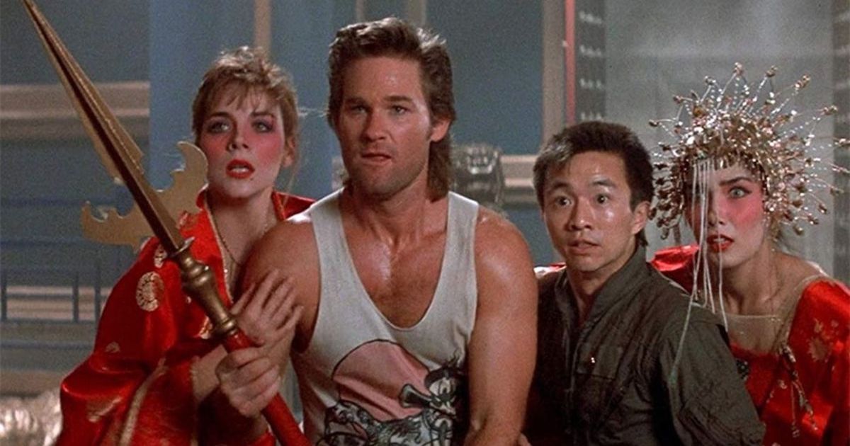 Kim Catrall and Kurt Russell in a scene from Big Trouble in Little China (1986)
