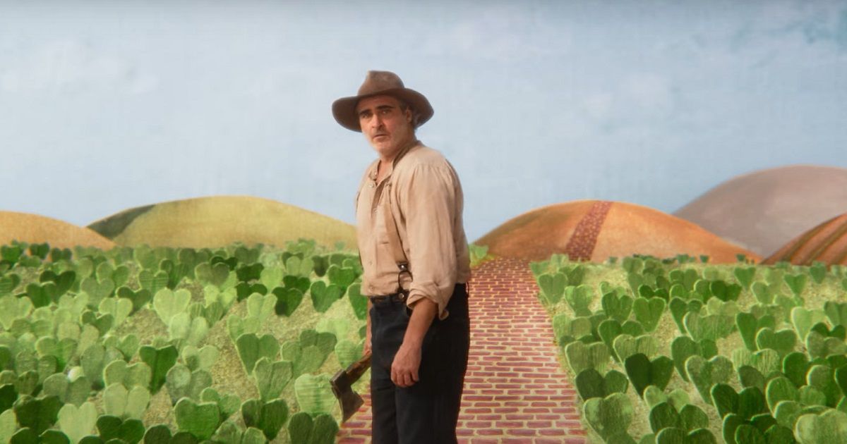 Joaquin Phoenix como fazendeiro em Beau Is Afraid (2023)