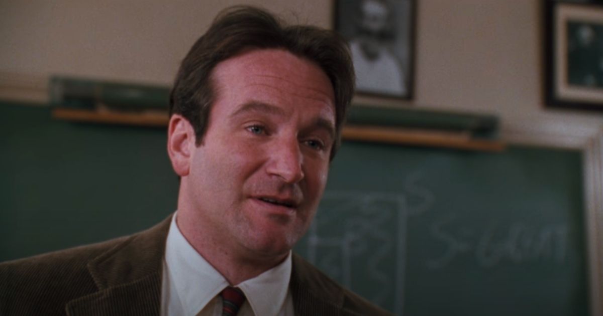 Robin Williams in a scene from Dead Poets Society