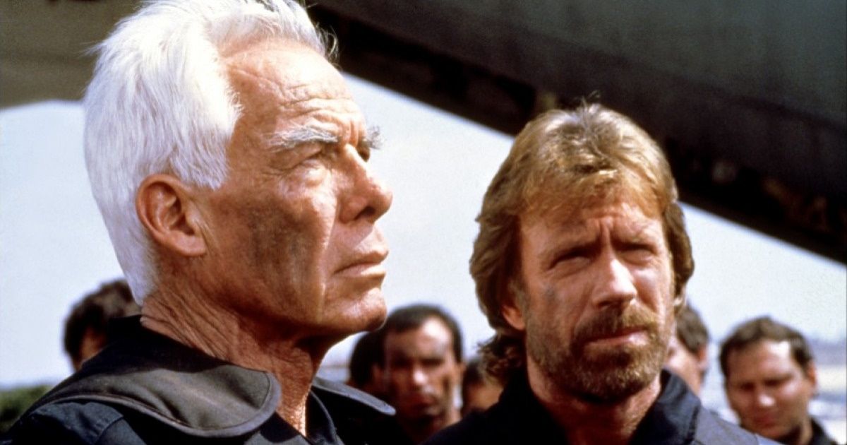 Lee Marvin and Chuck Norris in The Delta Force