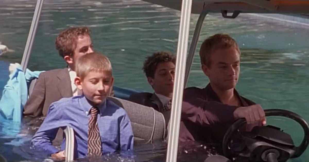 Malcolm in the middle golf cart in pool