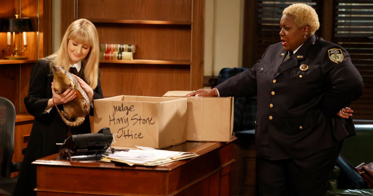 Melissa Rauch and Lacretta in Night Court reboot TV show