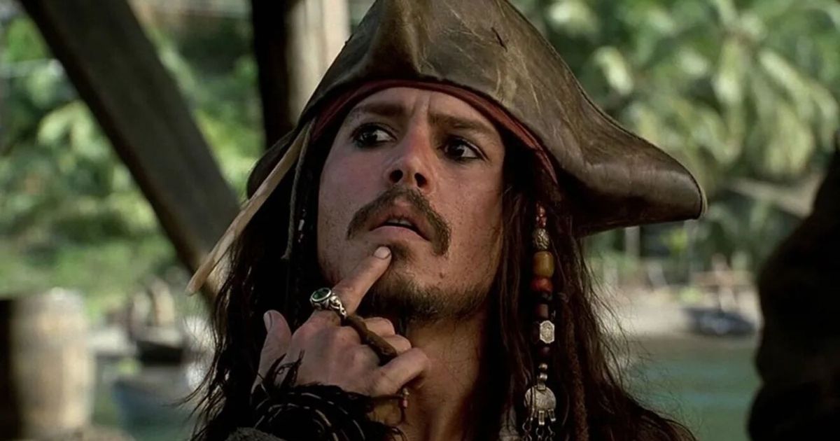 Johnny Depp as Captain Jack Sparrow in Pirates of the Caribbean The Curse of the Black Pearl