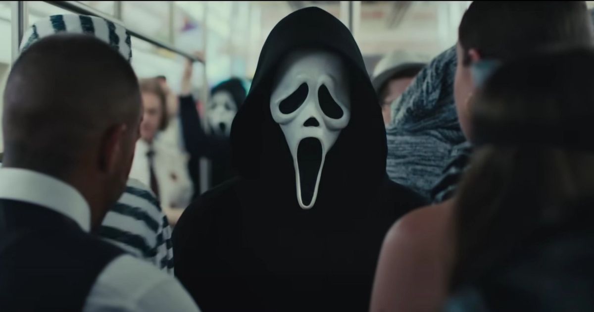 Ghostface in the subway scene in Scream VI