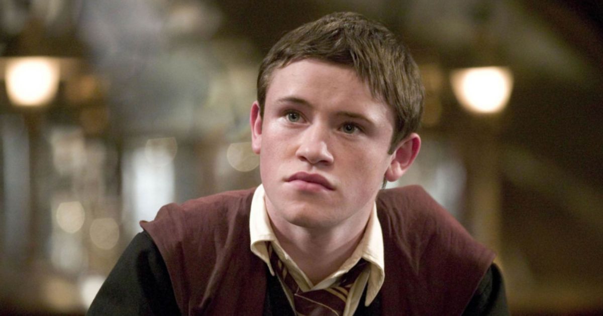 Seamus Finnigan from Harry Potter looks surprised and disheveled.