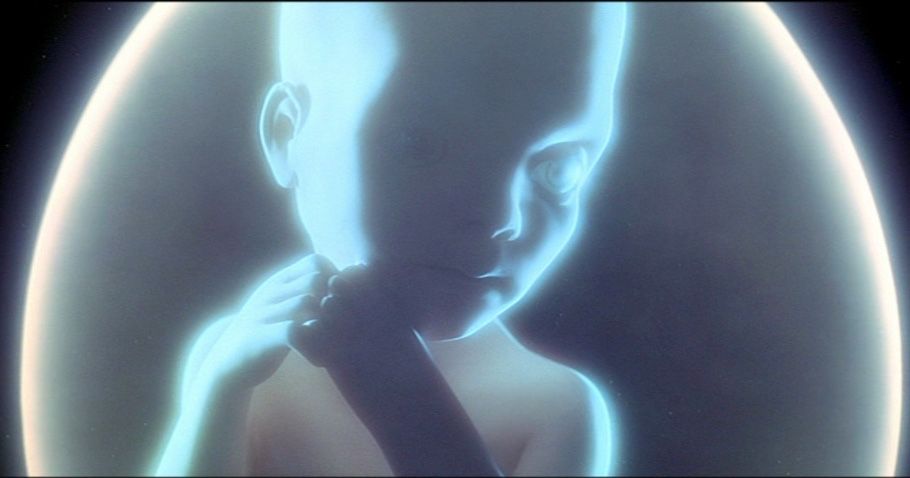 2001: A Space Odyssey,  a rendered glowing image of a fetus in utero