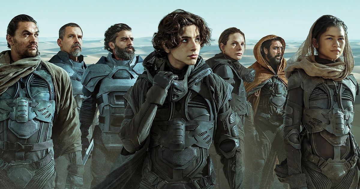 Promo art of the cast from Denis Villeneuve's Dune: Part One