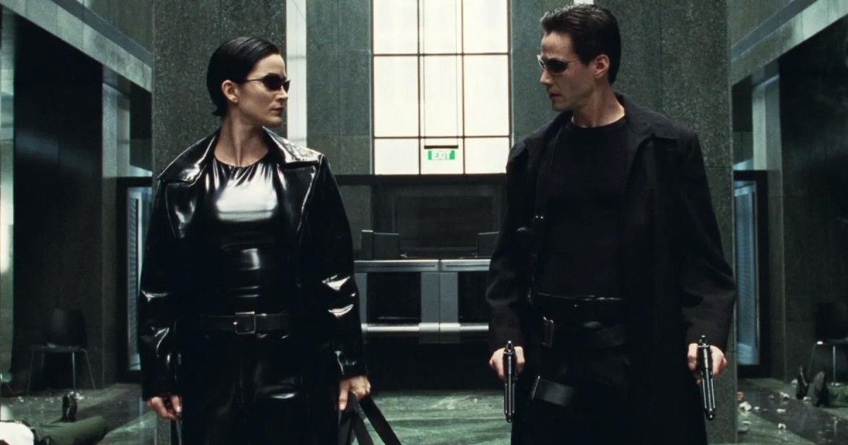Scene from The Matrix with the lead actors