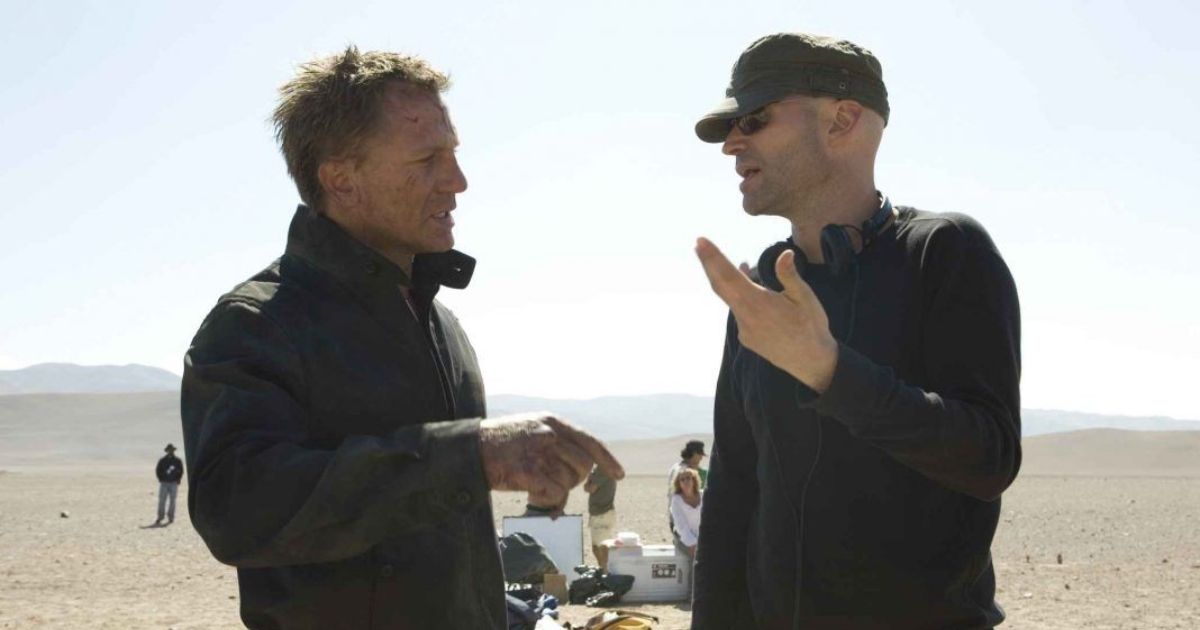 Daniel Craig and Marc Forster on set of Quantum of Solace