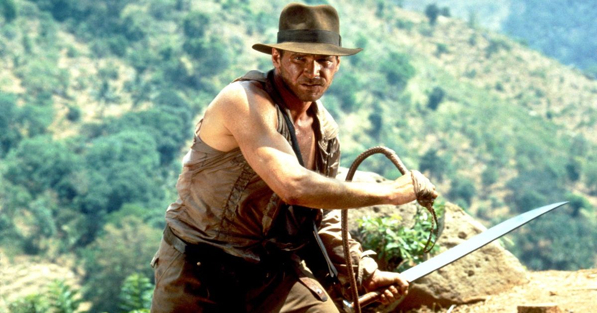 Harrison Ford como Indiana Jones en El templo maldito