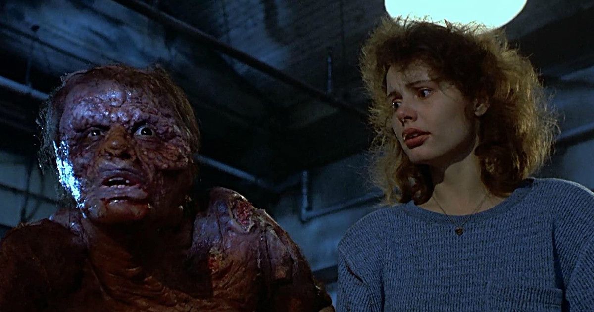 Gina Davis and Jeff Goldblum in The Fly