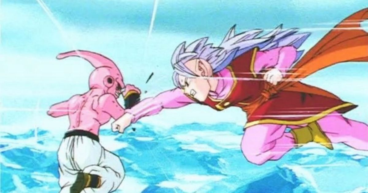 West Supreme Kai Fighting Majin Buu in Dragon Ball Z