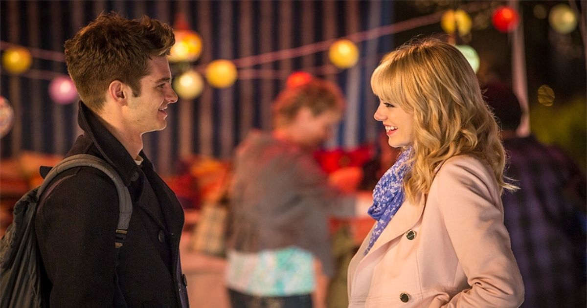 Andrew Garfield as Peter and Emma Stone as Gwen in a scene from The Amazing Spider-Man 2