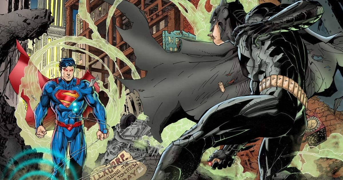 Batman and Superman fighting in DC Comics