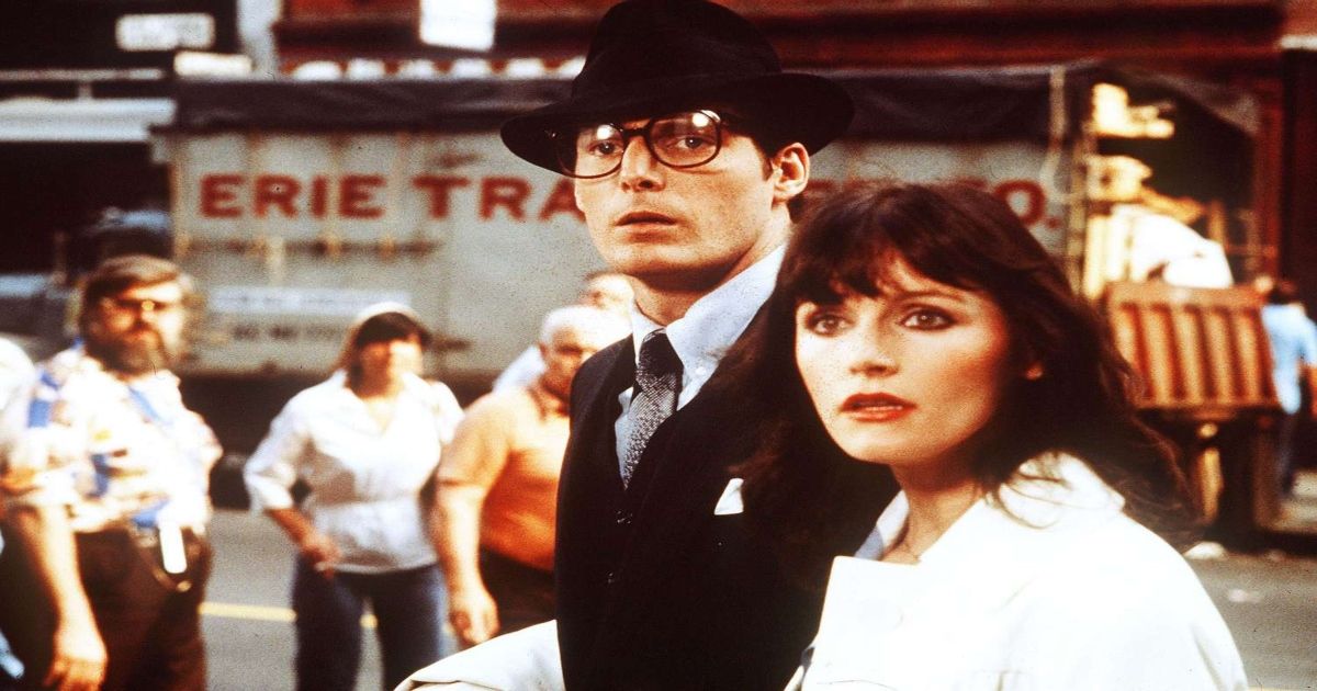 Christopher Reeve as Superman and Margot Kidder as Lois in a scene from Superman (2)