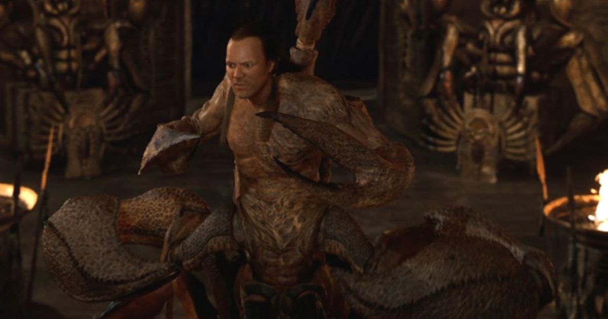 Dwane Johnson como o Escorpião Rei CGI em O Retorno da Múmia