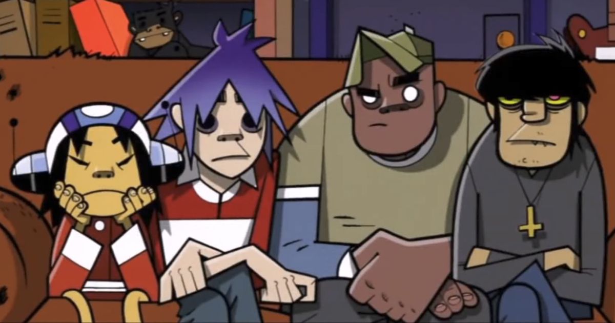 gorillaz g-bitez band sitting couch