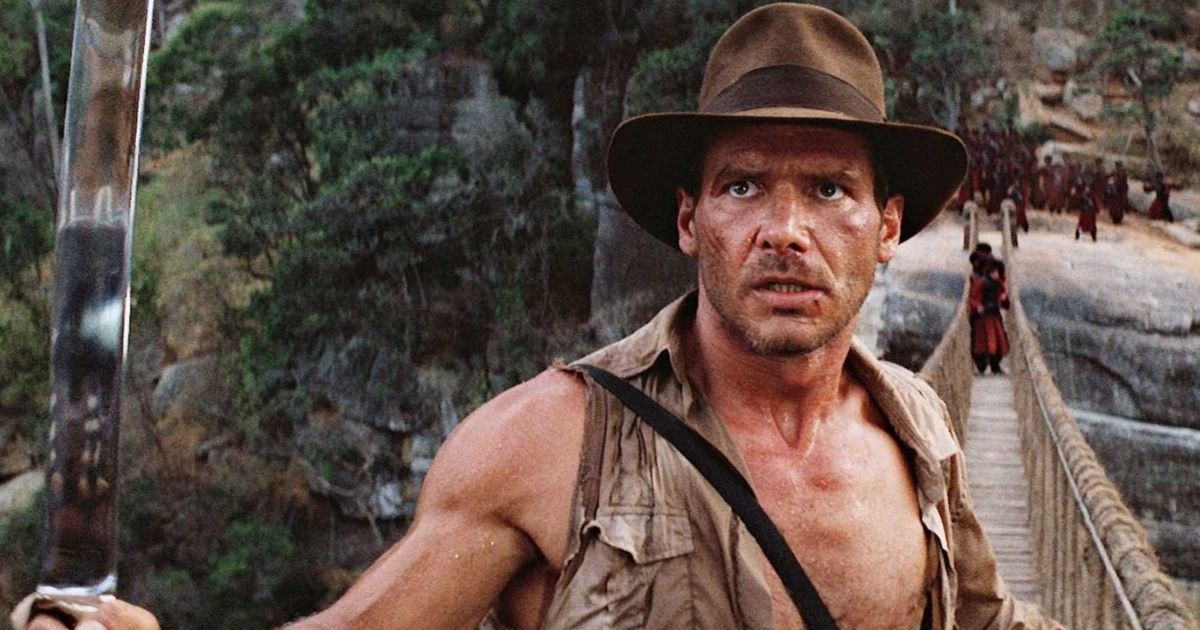 Harrison Ford as Indiana Jones in a scene from Temple of Doom