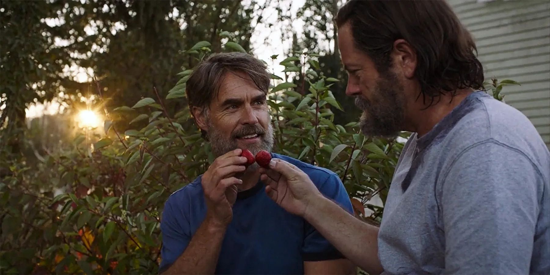 Nick Offerman as Bill and Murray Bartlett as Frank in The Last of Us-Long, Long Time