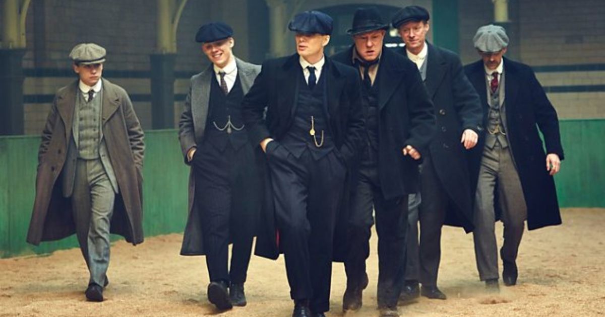 Peaky Blinders gang walking in BBC and Netflix show