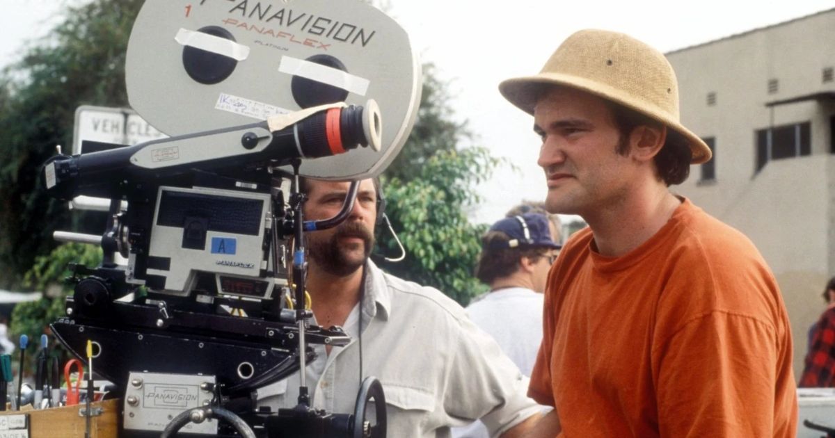 Quentin Tarantino on set