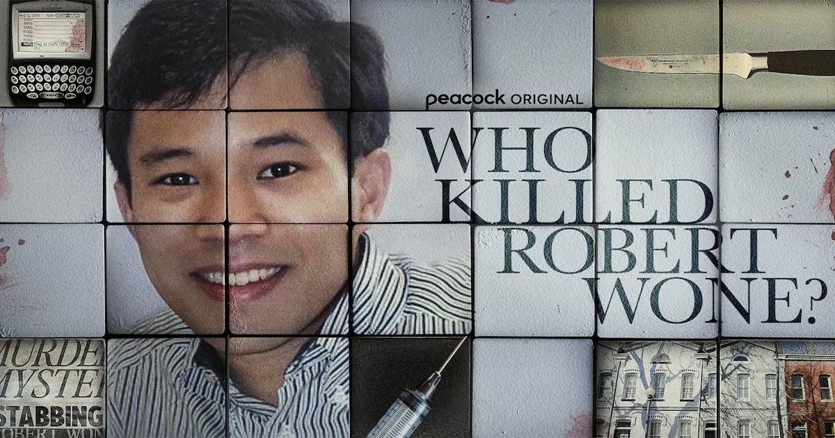 Title card of Peacock's "Who Killed Robert Wone?"