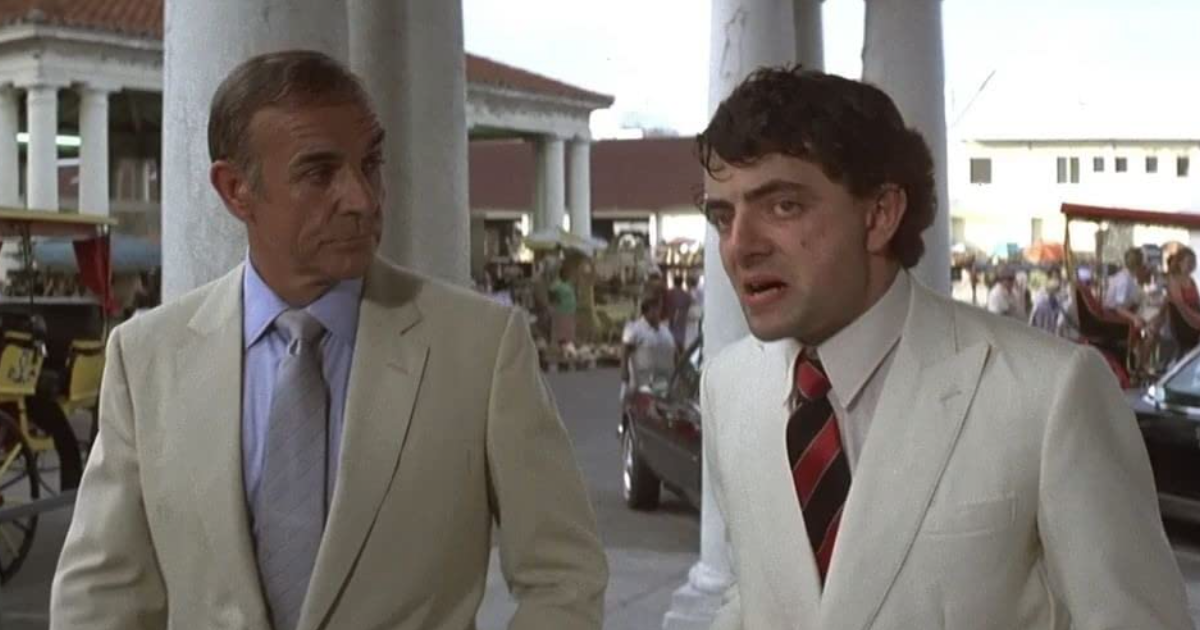 Sean Connery and Rowan Atkinson in Never Say Never Again
