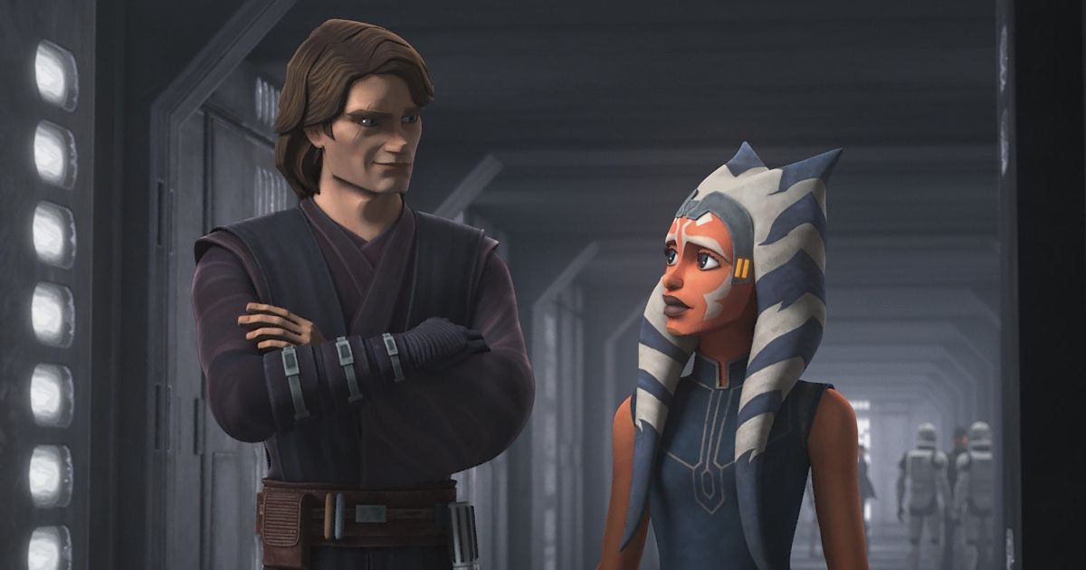 Anakin Skywalker e Ahsoka Tano em Star Wars: The Clone Wars, de Dave Filoni