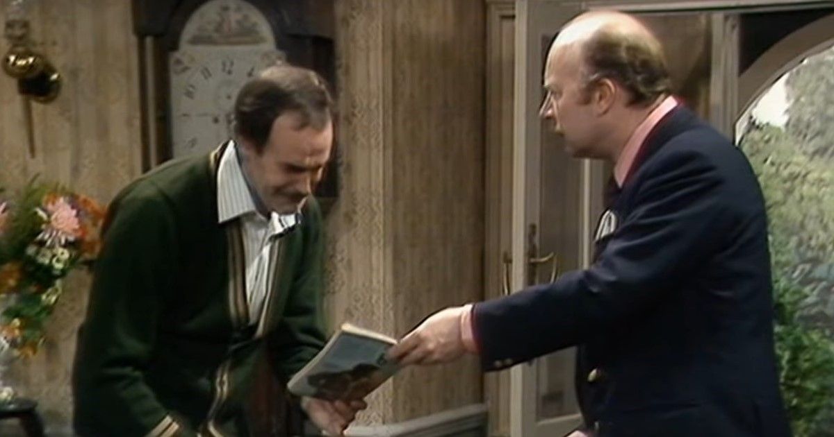 A guest in Fawlty Towers reveals that he is there to sell outboard motors and is not a hotel inspector as Basil thought.