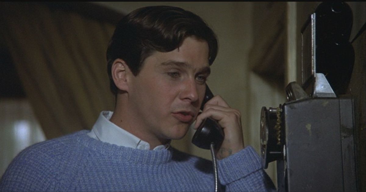 Tim Matheson as Otter using a phone in a scene from Animal House