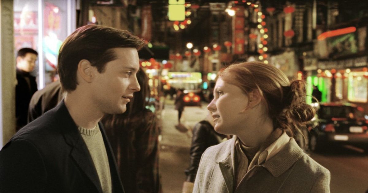Tobey Maguire as Peter and Kirsten Dunst as MJ in a scene from Spider-Man 2