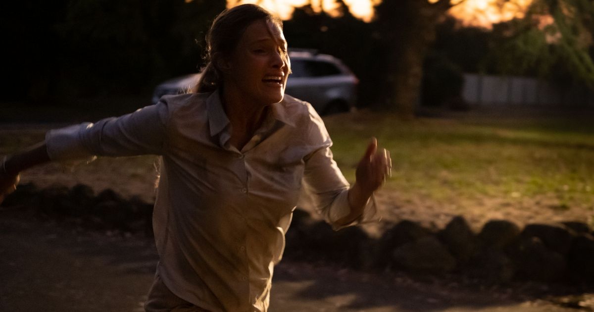 Woman runs in Line of Fire movie from Australia, 2023