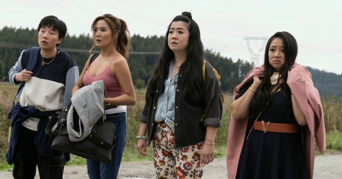 Sabrina Wu, Ashley Park, Sherry Cola, and Stephanie Hsu in Joy Ride (2023) 