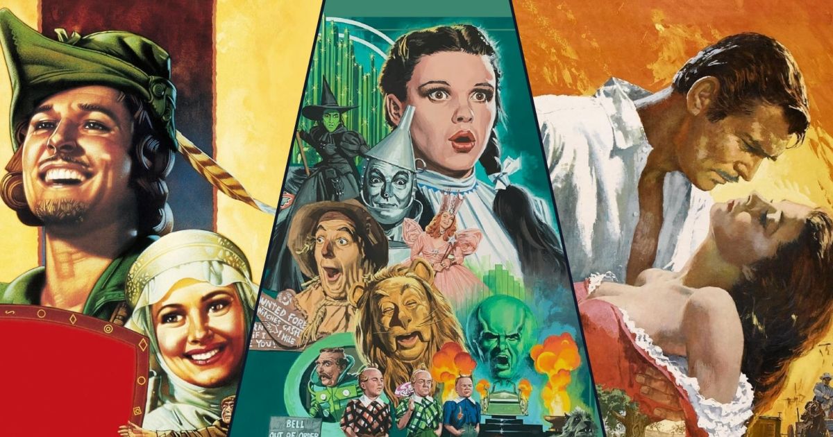 Best 1930s Movies including Adventures of Robin Hood, Wizard of Oz, and Gone with the Wind