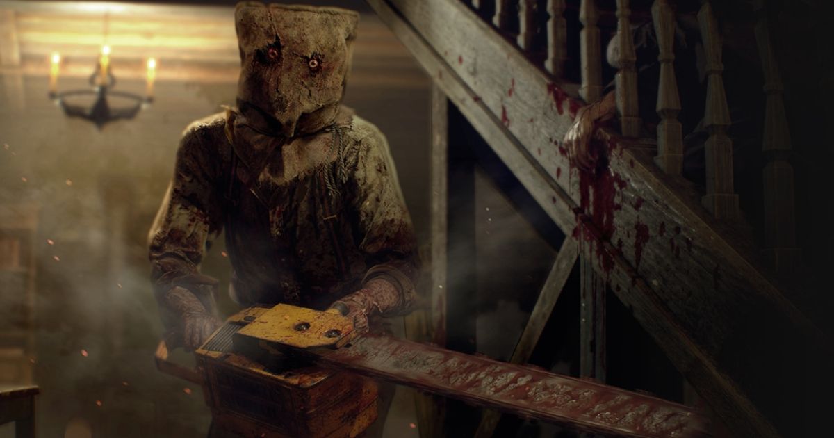 chainsaw villager resident evil 4 remake blood house burlap bag