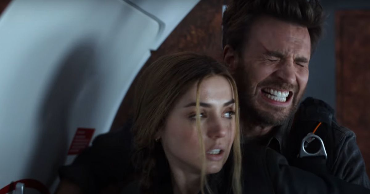Chris Evans and Ana de Armas escape from a private jet in the Ghosted trailer