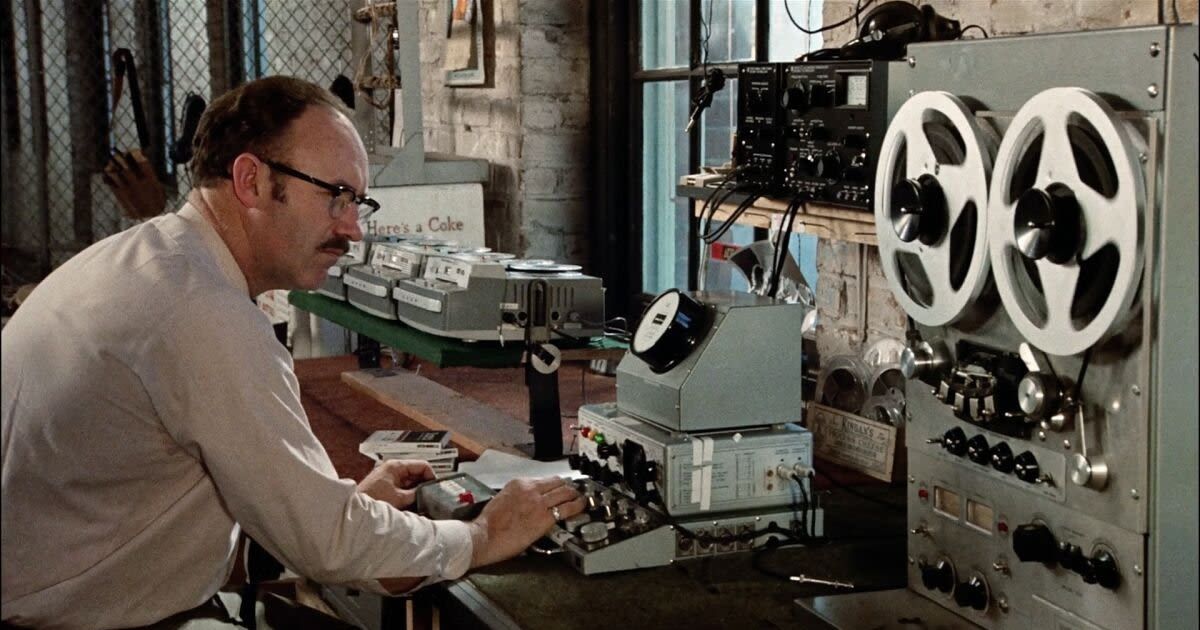 Gene Hackman with recording devices in The Conversation