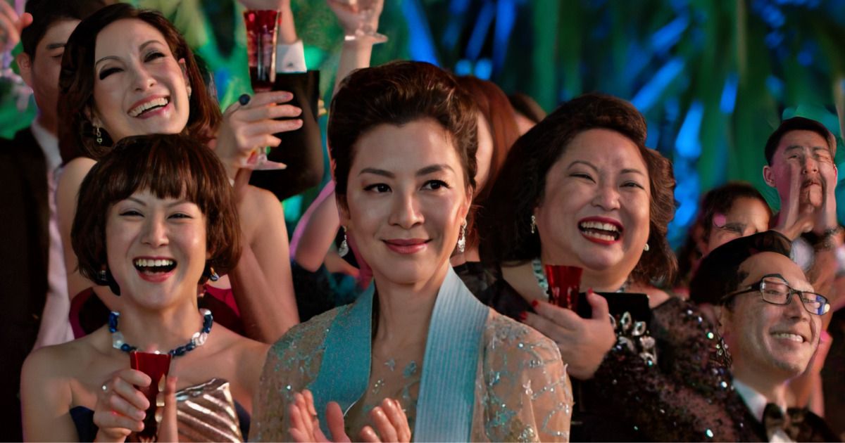 Michelle Yeoh clapping at Crazy Rich Asians 