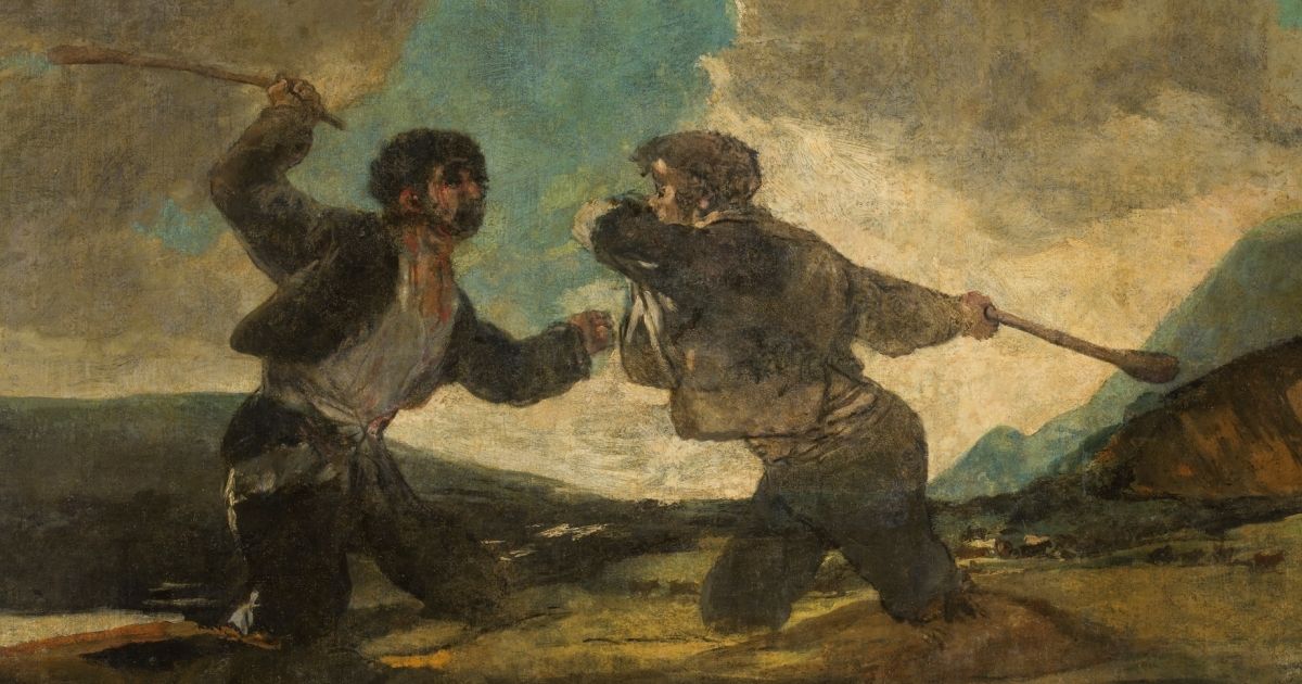 Duel with Cudges, Francisco de Goya